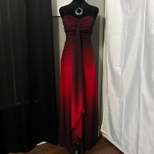 Elegant A-Line Spaghetti Straps Sleeveless Pleated Chiffon Floor-Length Prom Dress