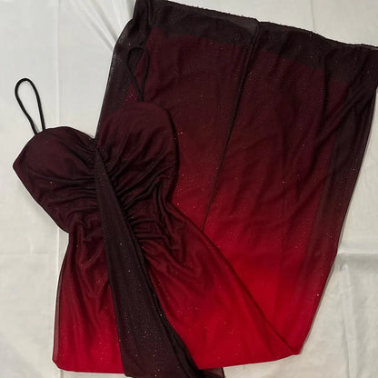 Elegant A-Line Spaghetti Straps Sleeveless Pleated Chiffon Floor-Length Prom Dress