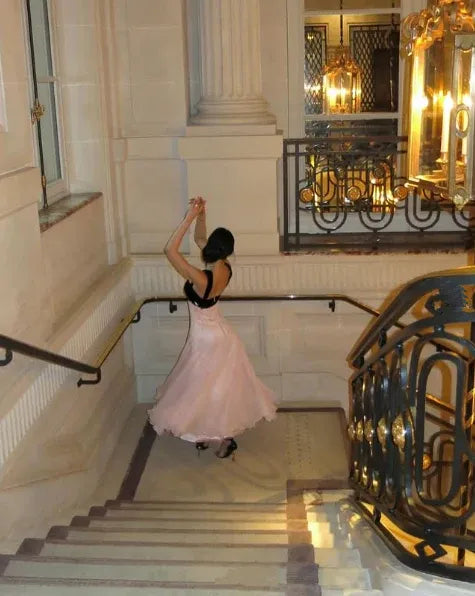Elegant A-Line Square Neck Sleeveless Sparkle Chiffon Floor-Length Prom Dress
