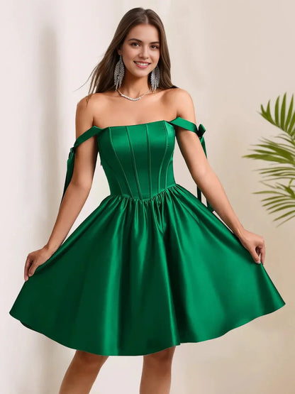 Elegant A-Line Straight Sleeveless Back Zip Short-Mini Homecoming Dress for ladies for women