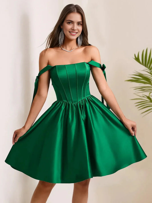 Elegant A-Line Straight Sleeveless Back Zip Short-Mini Homecoming Dress for ladies for women