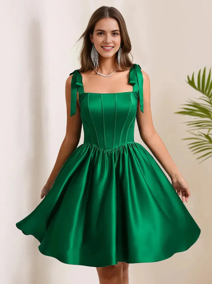 Elegant A-Line Straight Sleeveless Back Zip Short-Mini Homecoming Dress for ladies for women