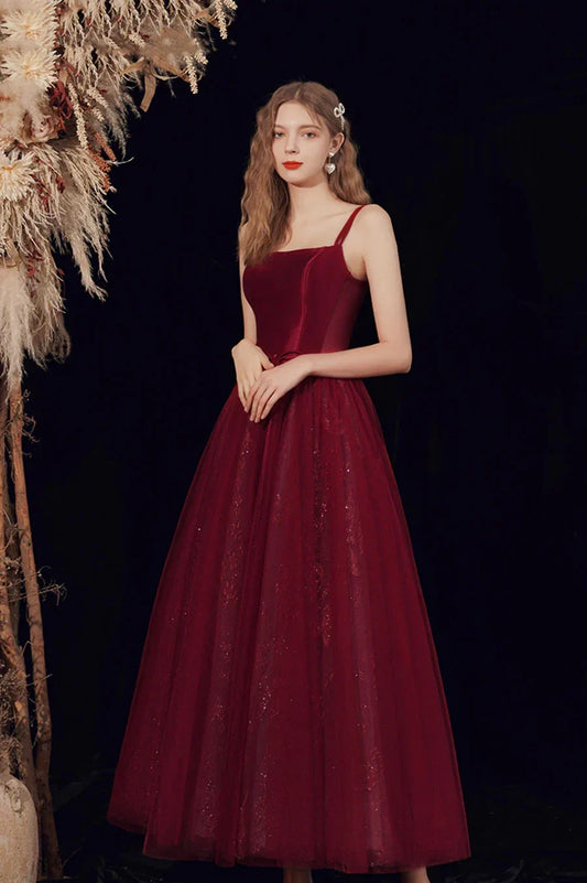 Elegant A-Line Straight Sleeveless Crisscross Back Ankle-Length Homecoming Dress for ladies