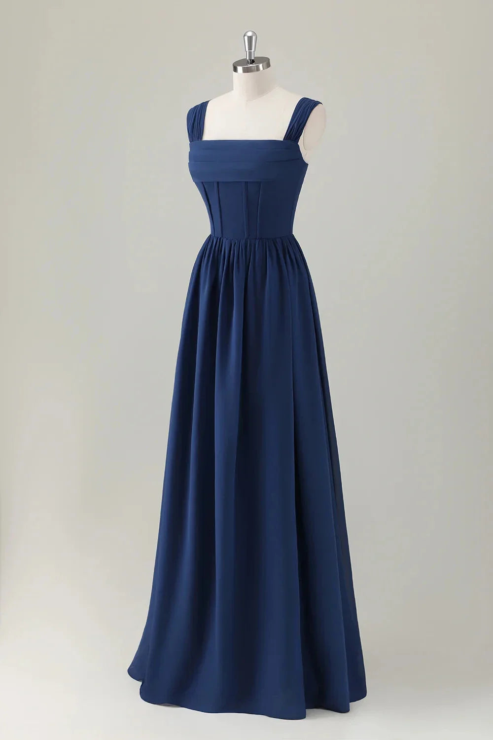 Elegant A-Line Straight Sleeveless Crisscross Back Floor-Length Bridesmaid Dress for women