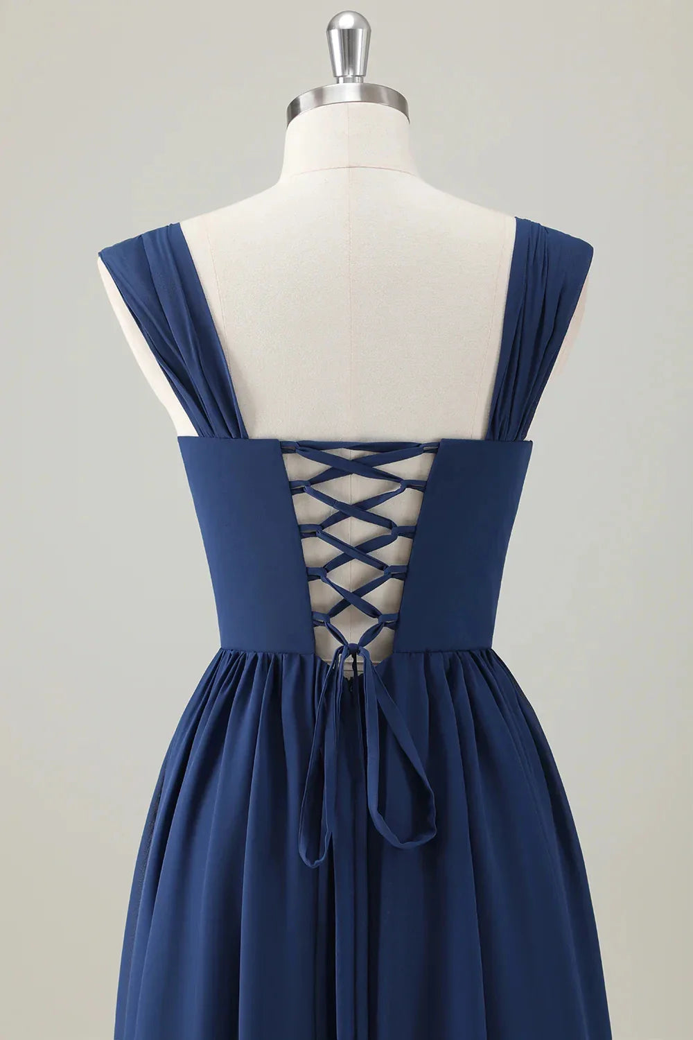 Elegant A-Line Straight Sleeveless Crisscross Back Floor-Length Bridesmaid Dress for women