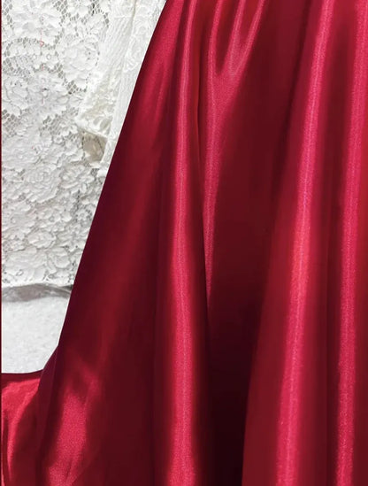 Elegant A-Line Sweetheart Sleeveless Pleated Satin Maxi Dress Prom Dress