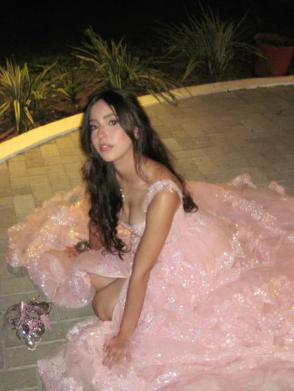 Elegant A Line Off the Shoulder Sleeveless Lace Up Floor-Length Prom Dress
