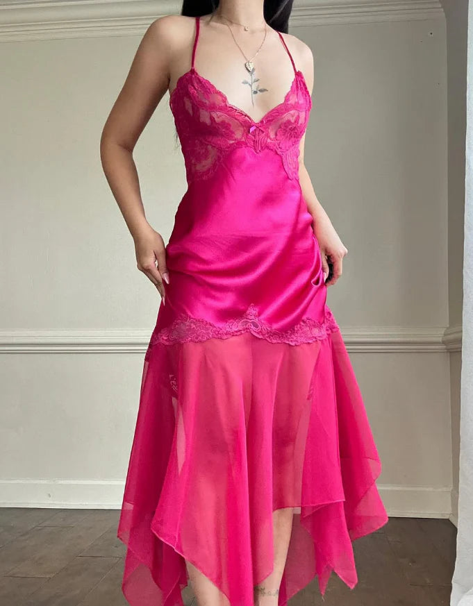 Elegant A Line Spaghetti Straps Sleeveless Lace Up Floor-Length Prom Dress