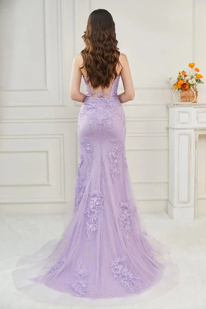 Elegant Mermaid Boat Neck Sleeveless Lace Up Floor-Length Mother of the Bride Dress for women