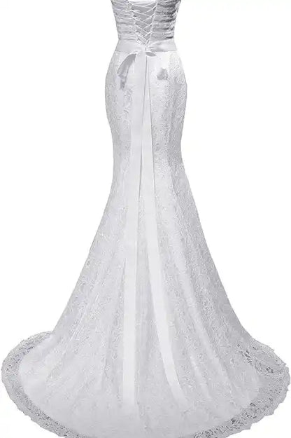 Elegant Mermaid Bridal Gown Sweetheart Lace up Back Wedding Dresses