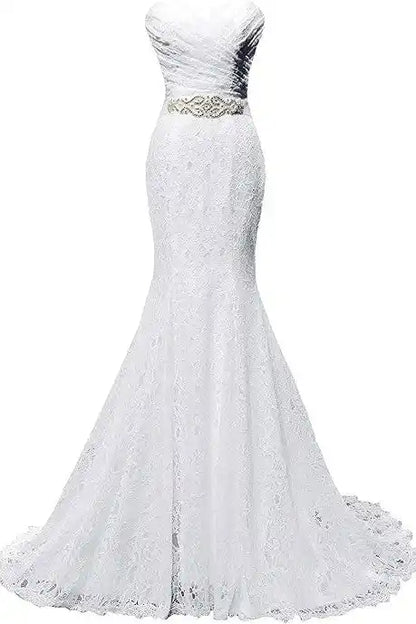 Elegant Mermaid Bridal Gown Sweetheart Lace up Back Wedding Dresses