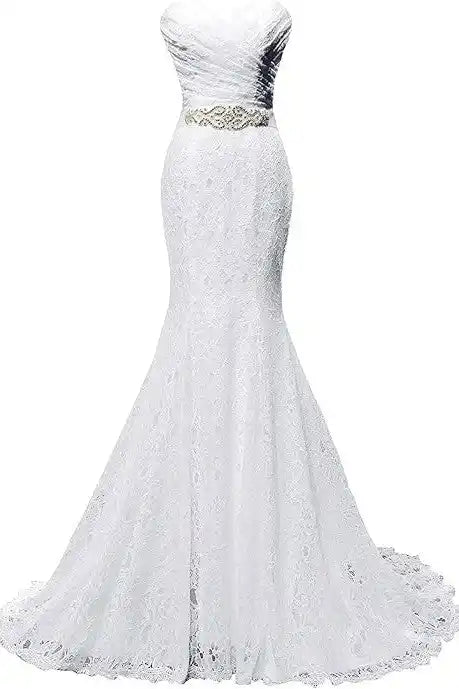 Elegant Mermaid Bridal Gown Sweetheart Lace up Back Wedding Dresses