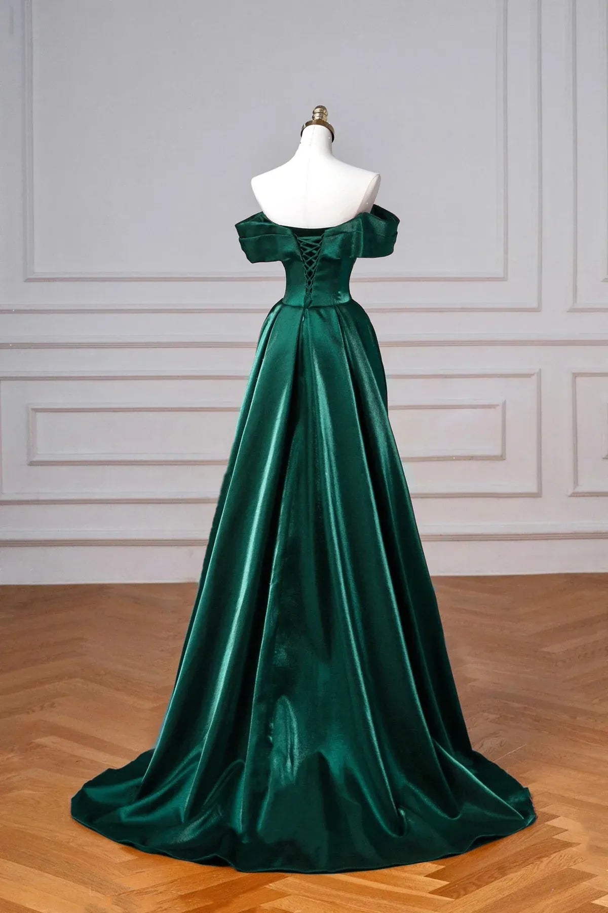 Elegant Mermaid Off the Shoulder Sleeveless Satin Sweep/Brush Train Prom Dress