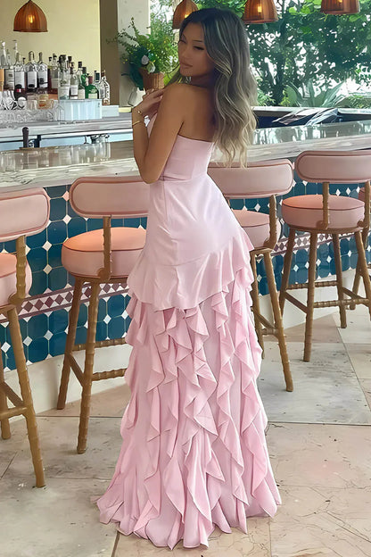 Elegant Mermaid Strapless Sleeveless Backless Floor-Length Evening Dress