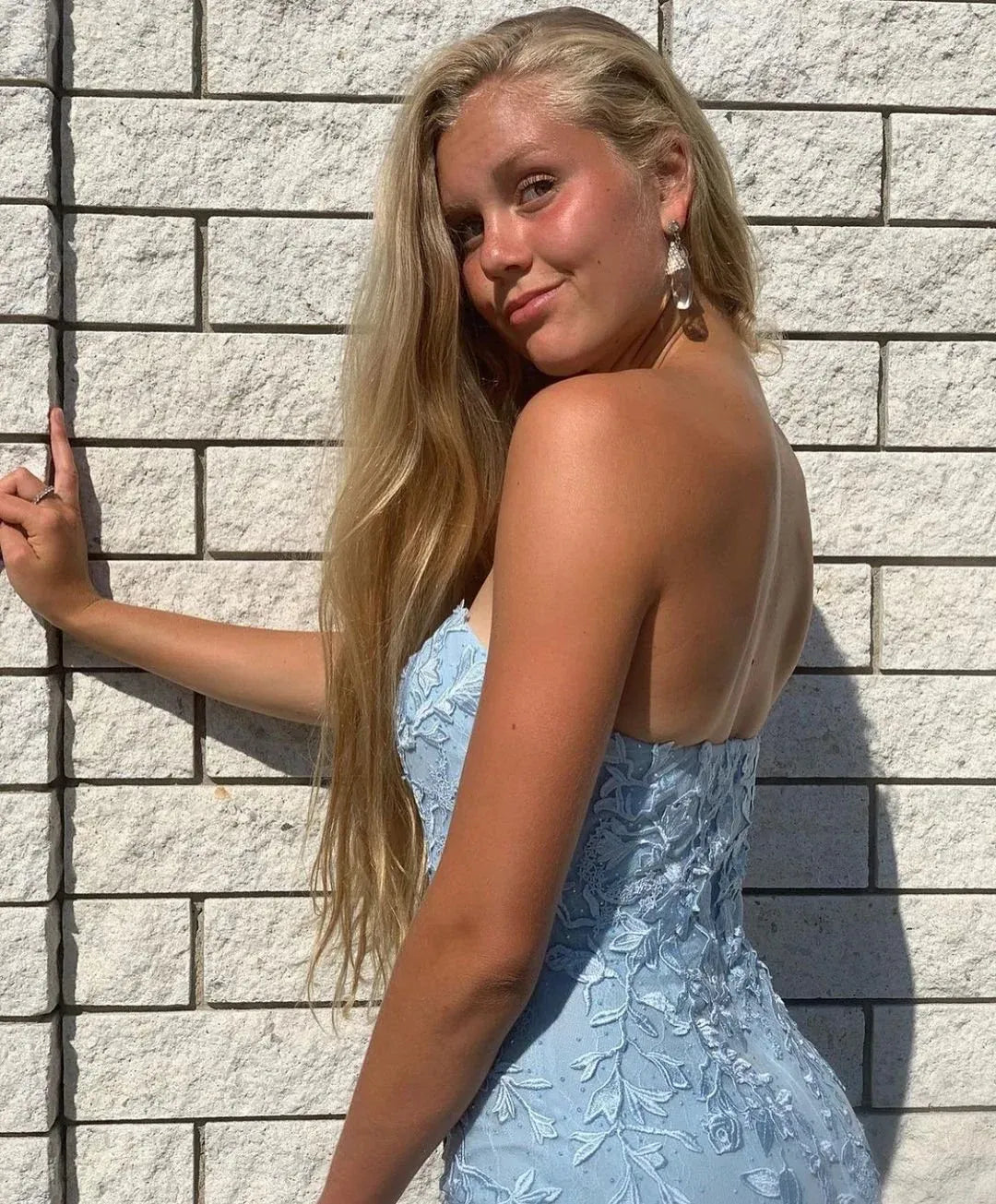 Elegant Mermaid Strapless Sleeveless Backless Floor-Length Prom Dress