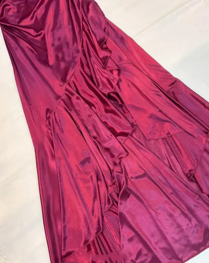 Elegant Mermaid V Neck Backless Floor-Length Prom Dress