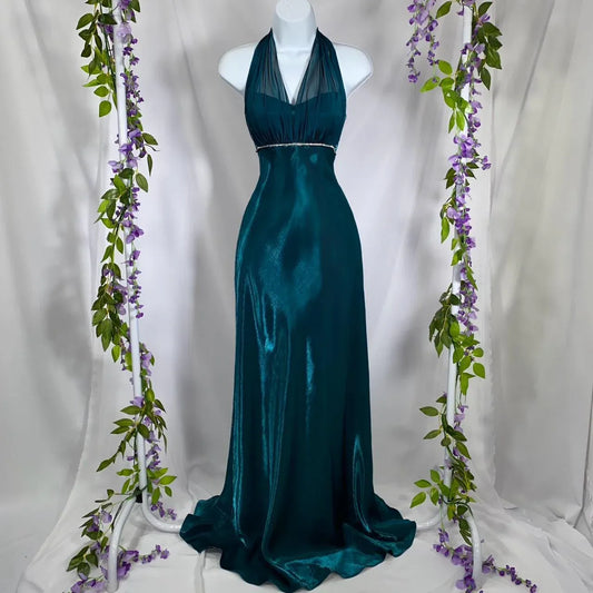 Elegant Mermaid V Neck Backless Sweep/Brush Train Prom Dress