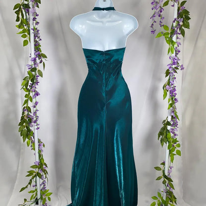 Elegant Mermaid V Neck Backless Sweep/Brush Train Prom Dress