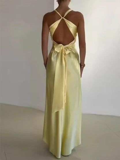 Elegant Mermaid V Neck Sleeveless Backless Floor-Length prom dress for women