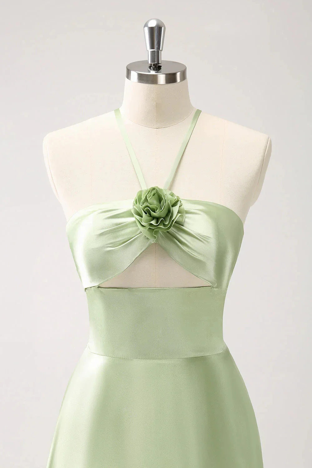 Elegant SheathColumn Halter Sleeveless Back Zip Floor-Length Bridesmaid Dress for women