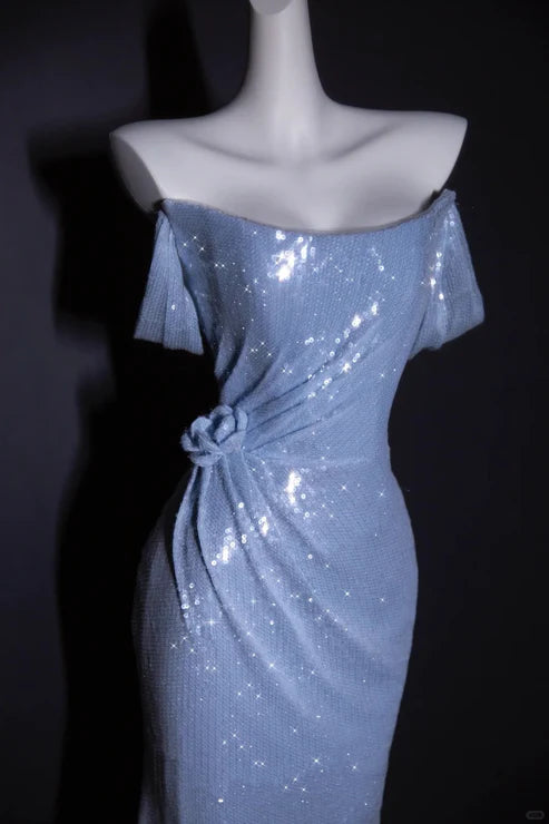 Elegant Sheath Off-the-shoulder Sleeveless Lace Up Floor-Length Evening Dress