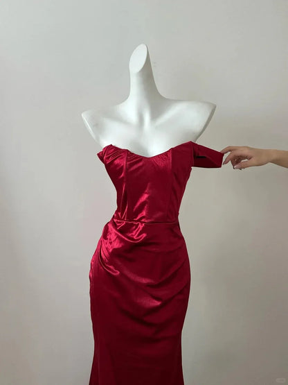 Elegant Sheath Off the Shoulder Sleeveless Zipper Up Floor-Length Prom Dress