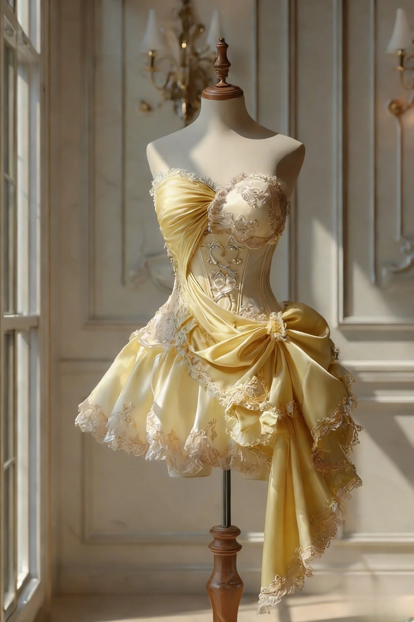 Elegant Strapless Sleeveless Bow Homecoming Dress