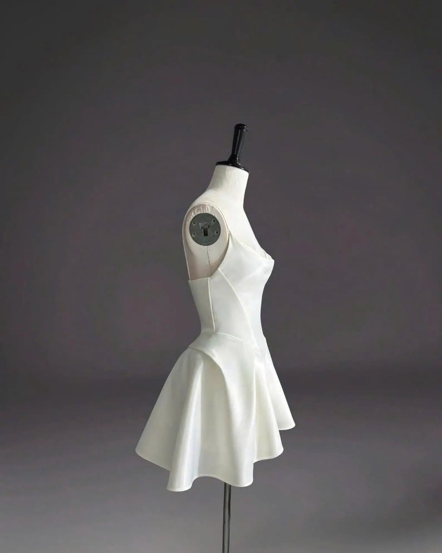 Elegant A-Line Cowl Neck Playful Structured Ivory Mini Homecoming Dresses