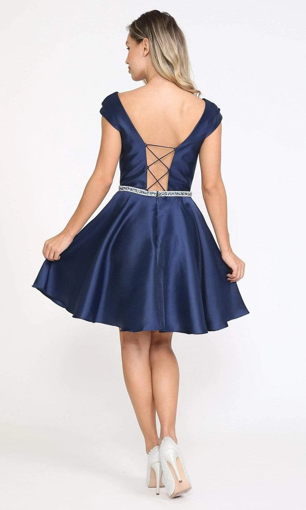 Elegant A-Line Sweetheart Cap Sleeve Beaded Waist White Short Homecoming Dress With Pockets