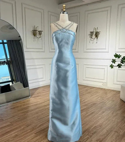 Gorgeous Ball Gown Off the Shoulder Sleeveless Satin Pleated Sweep Train Evening Dress