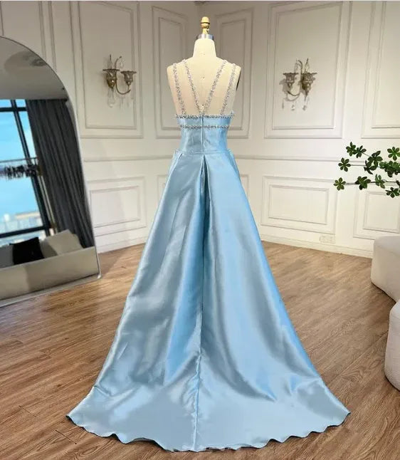 Gorgeous Ball Gown Off the Shoulder Sleeveless Satin Pleated Sweep Train Evening Dress