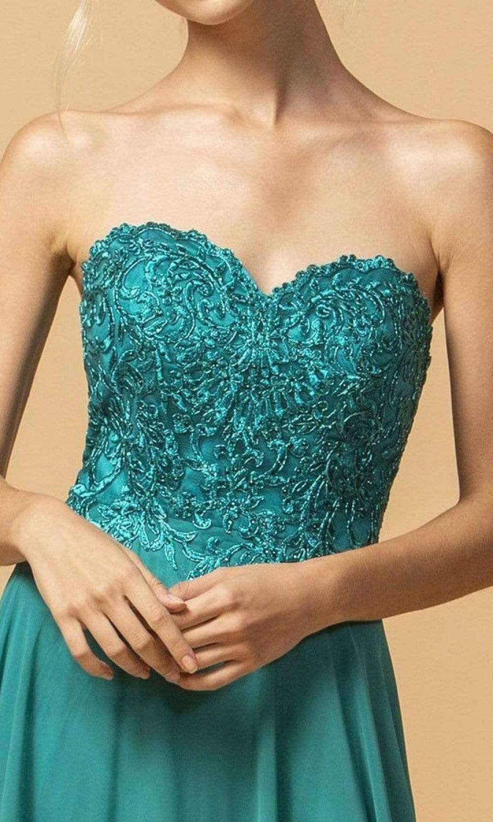 Quyihu Dresses Formal Off-Shoulder Strapless Embroidered Chiffon Prom Dress Stores With Prom Dresses