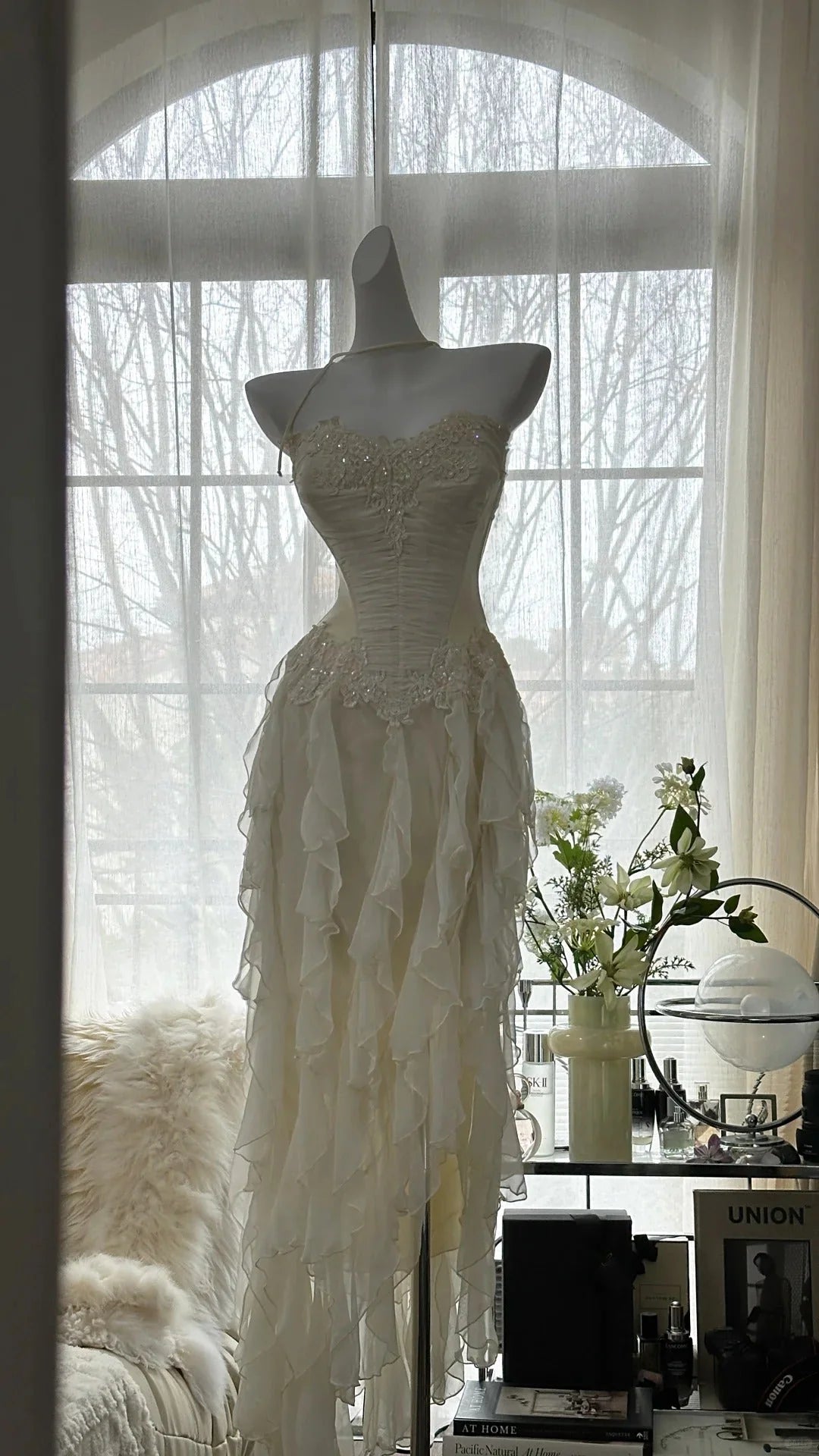 Exquisite Mermaid/Trumpet Strapless Sleeveless Chiffon Lace Up Floor-Length Prom Dress
