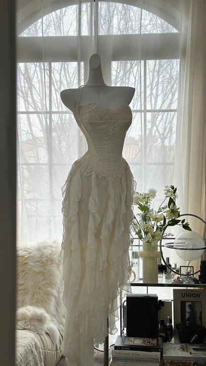 Exquisite Mermaid/Trumpet Strapless Sleeveless Chiffon Lace Up Floor-Length Prom Dress