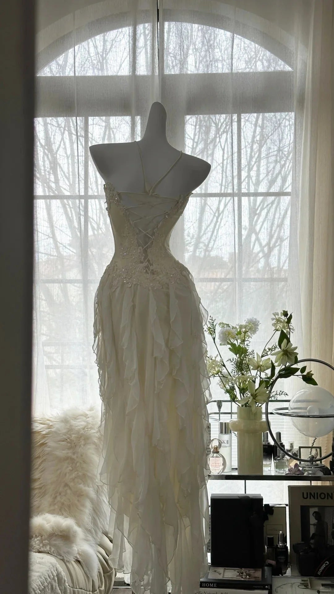 Exquisite Mermaid/Trumpet Strapless Sleeveless Chiffon Lace Up Floor-Length Prom Dress