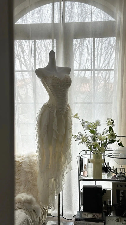 Exquisite Mermaid/Trumpet Strapless Sleeveless Chiffon Lace Up Floor-Length Prom Dress