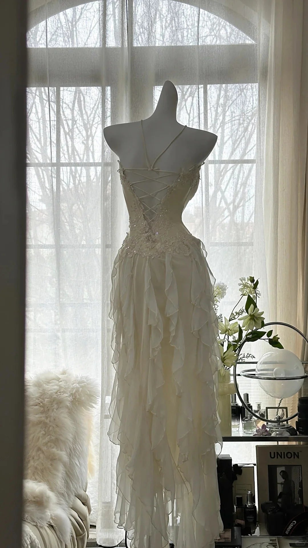Exquisite Mermaid/Trumpet Strapless Sleeveless Chiffon Lace Up Floor-Length Prom Dress