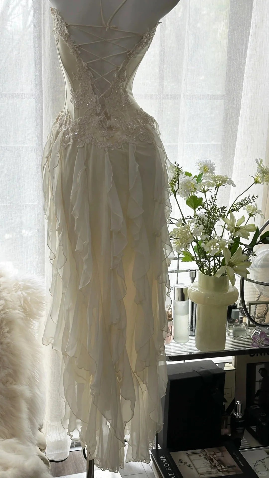 Exquisite Mermaid/Trumpet Strapless Sleeveless Chiffon Lace Up Floor-Length Prom Dress