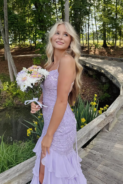 Exquisite Mermaid V Neck Sleeveless Chiffon Appliques Floor-Length Prom Dress