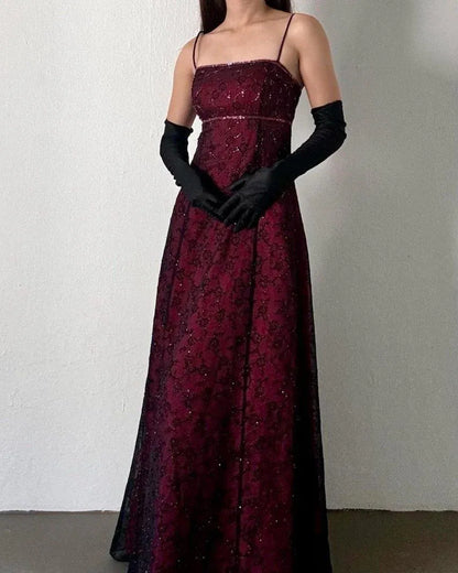 Exquisite A-Line Square Neck Sleeveless Beading Tulle Floor-Length Prom Dress