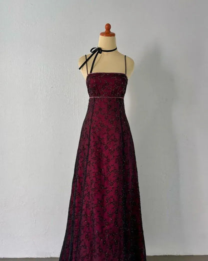Exquisite A-Line Square Neck Sleeveless Beading Tulle Floor-Length Prom Dress