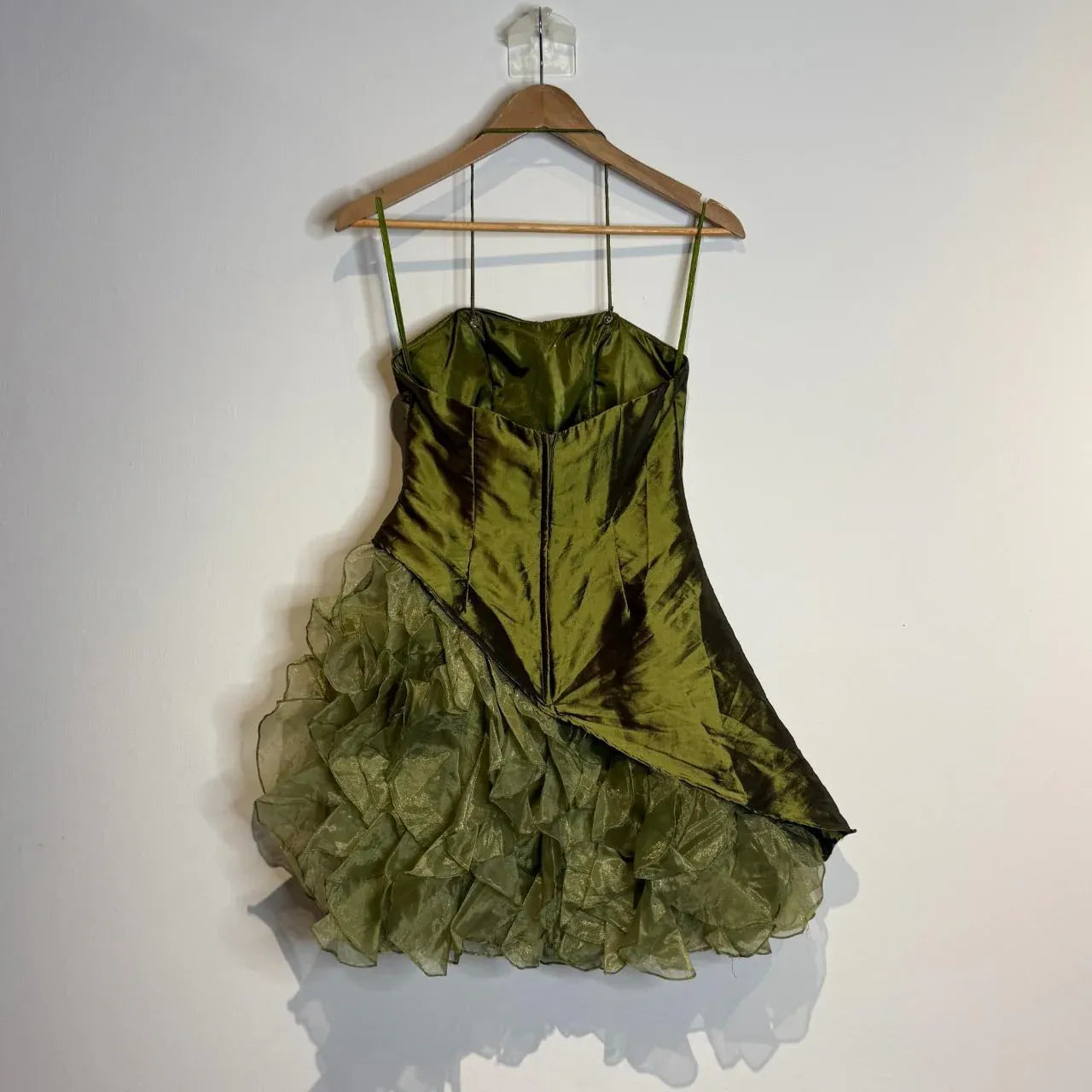 Fashion A-Line Spaghetti Straps Sleeveless Pleated Satin Short-Mini Homecoming Dress