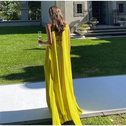 Fashion A-Line Strapless Neck Backless Floor-Length Prom Dress