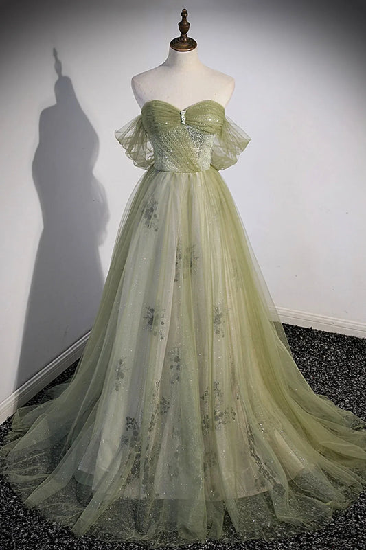 Fashion A-Line Sweetheart-Neck Sleeveless Lace Up Sweep/Brush Train Prom Dress
