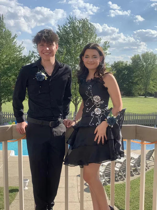 Fashion A-line Sweetheart Neck Sleeveless Lace Up Short-Mini Homecoming Dress