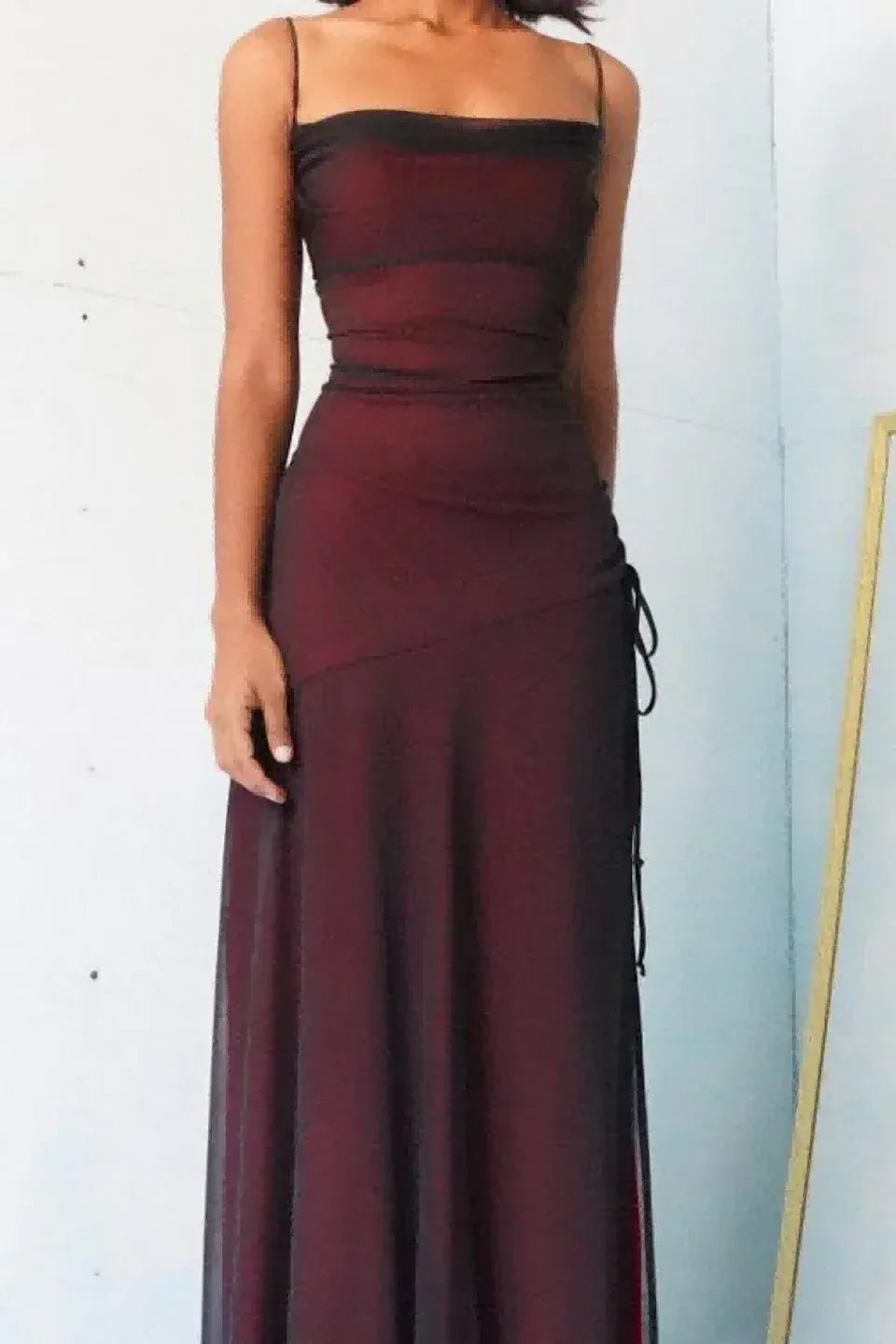 Fashion Bodycon Off the Shoulder Sleeveless Backless Chiffon Floor-Length Prom Dress