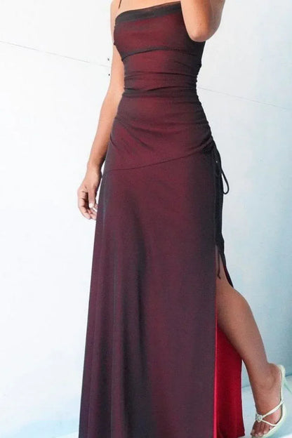 Fashion Bodycon Off the Shoulder Sleeveless Backless Chiffon Floor-Length Prom Dress