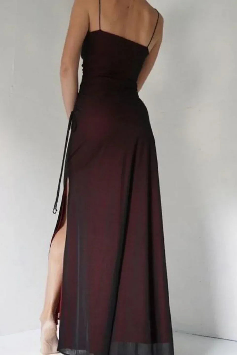 Fashion Bodycon Off the Shoulder Sleeveless Backless Chiffon Floor-Length Prom Dress