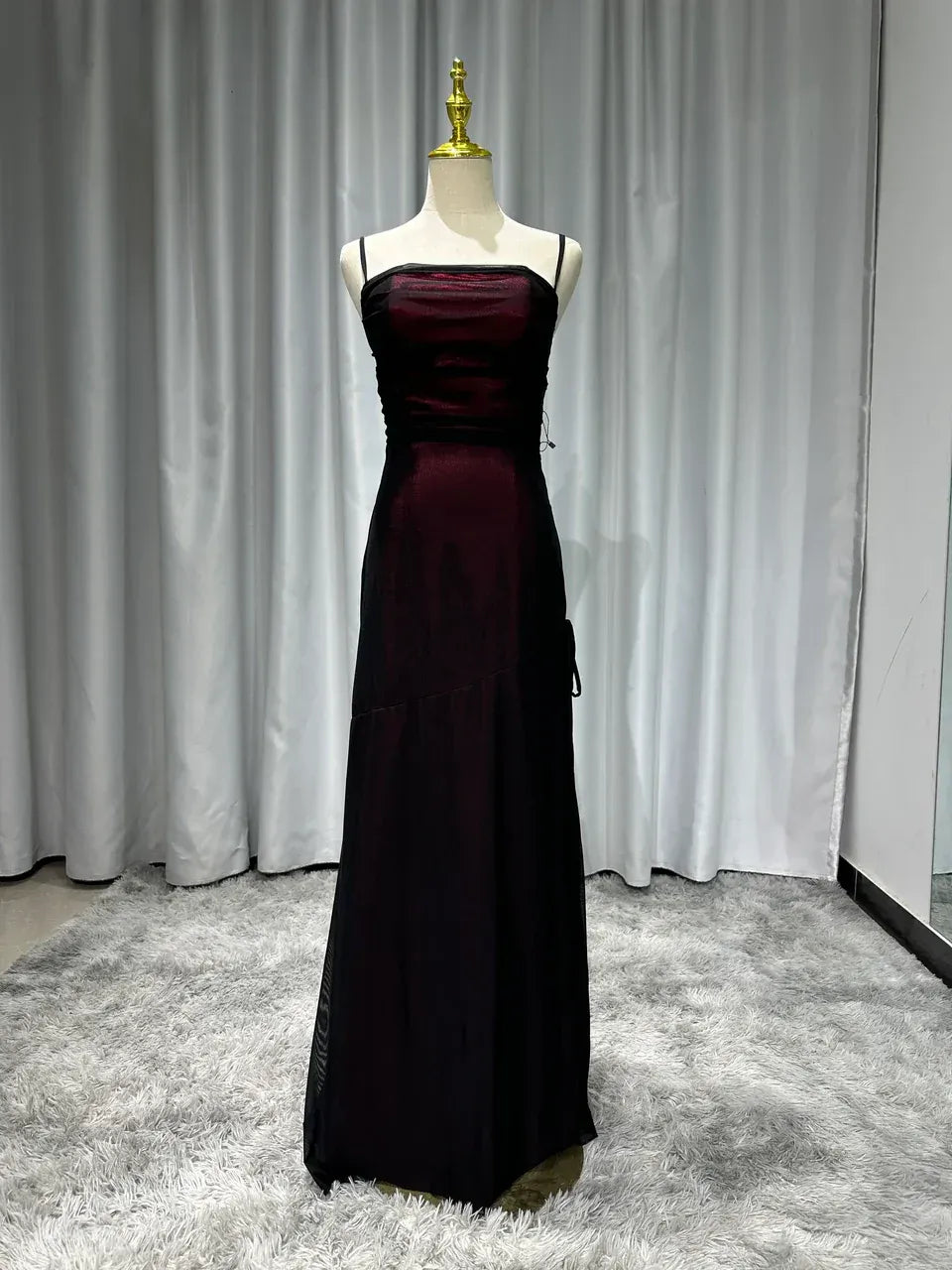 Fashion Bodycon Off the Shoulder Sleeveless Backless Chiffon Floor-Length Prom Dress