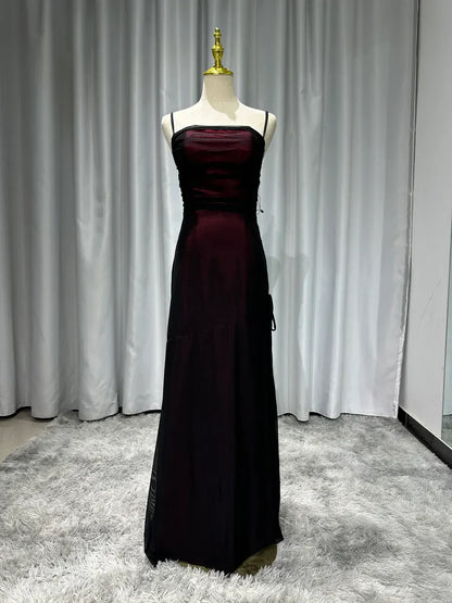 Fashion Bodycon Off the Shoulder Sleeveless Backless Chiffon Floor-Length Prom Dress